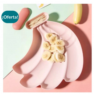 Plato Platano para bocaditos con surtidor