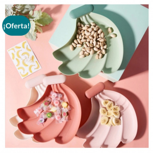 Plato Platano para bocaditos con surtidor